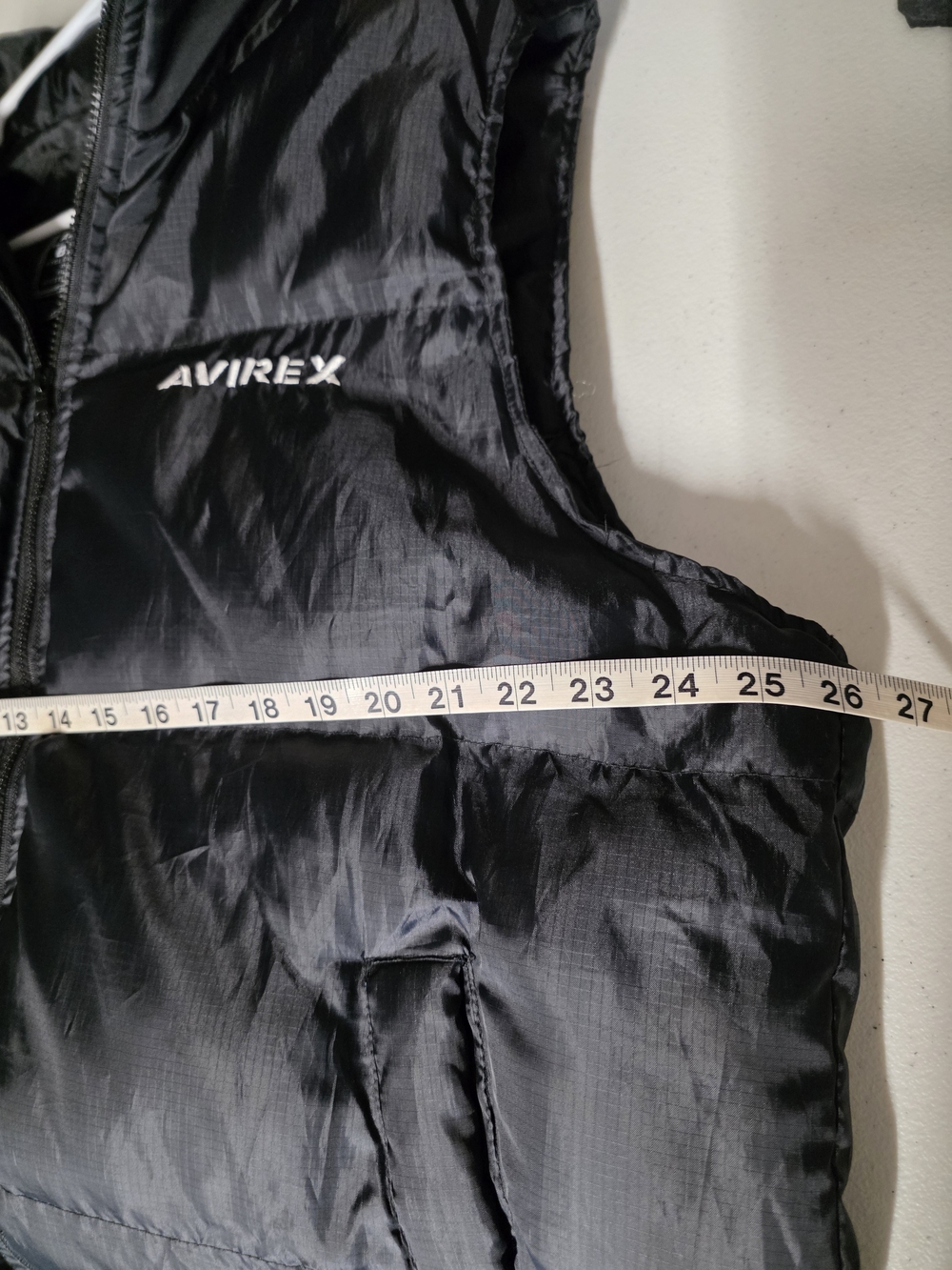 Y2K Avirex Men's Black Puffer Vest - Insulated Quilted Jacket Packable Hood LG - Picture 8 of 10